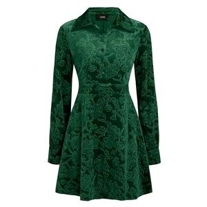 NWOT Floral Jacquard Velvet Mini Dress